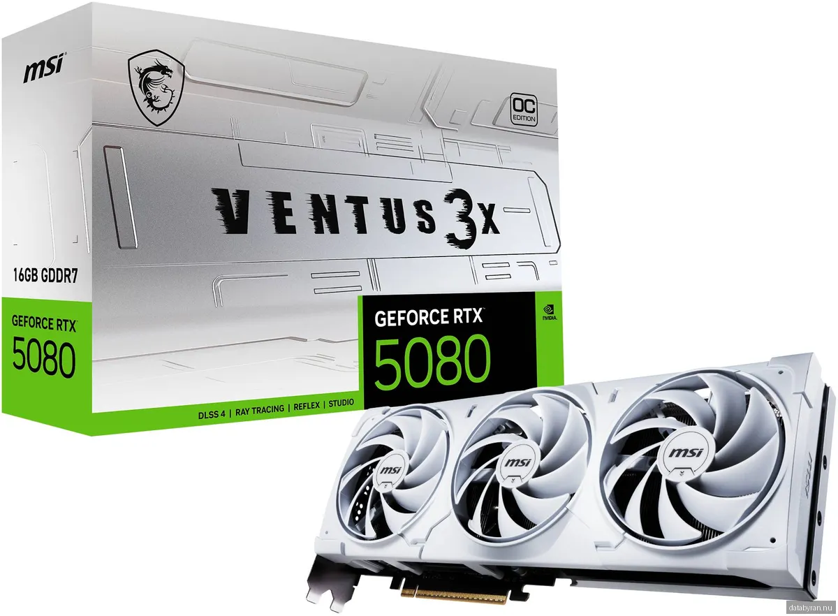 MSI GeForce RTX 5080 VENTUS 3X OC WHITE - 16GB GDDR7 RAM - Grafikkort