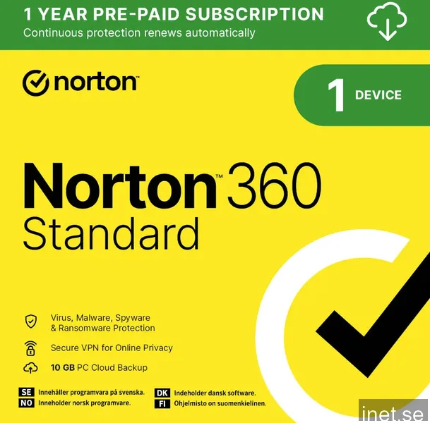 Norton 360 Standard 10GB 1 enhet 12 månader