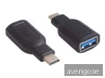 MicroConnect Adapter USB-C till USB-A Svart