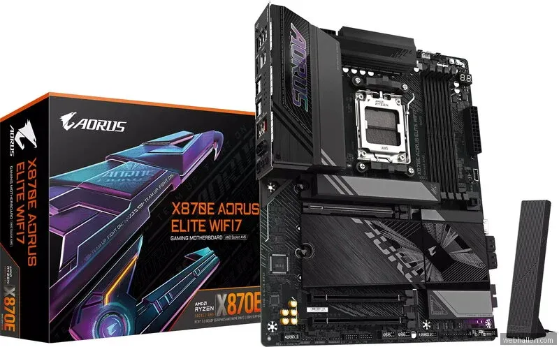 GIGABYTE X870E AORUS ELITE WIFI7 Moderkort - AMD X870E - AMD AM5 socket - DDR5 RAM - ATX
