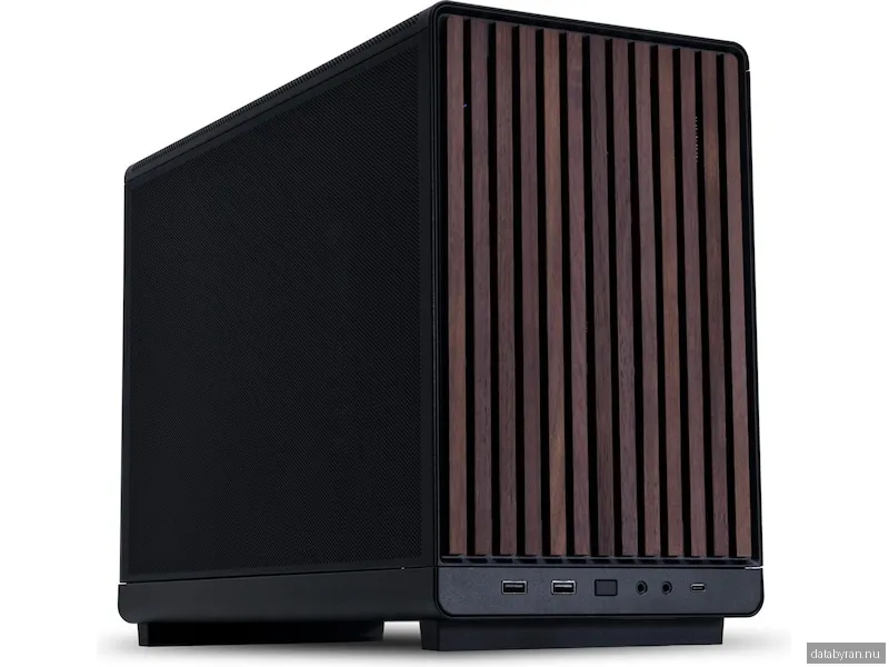 Lian Li DAN cases A3-mATX Wood edition (Walnut) - Chassi - Minitower - Svart