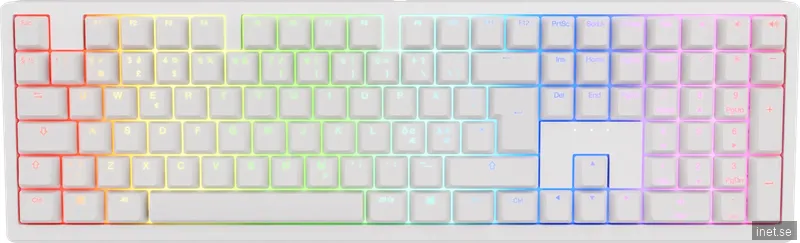 Ducky Zero 6108 Trådlöst RGB-tangentbord - Vit [Cherry MX2A Brown]