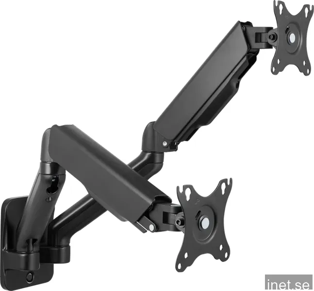 DELTACO OFFICE ARM-0361 Gasdrivet väggfäste för två skärmar