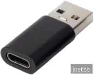 MicroConnect Adapter USB-A till USB-C Svart