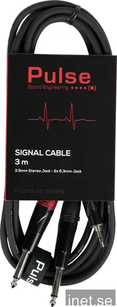Pulse 3,5 mm TRS hane - 2x6,3mm TS hane, 3 meter