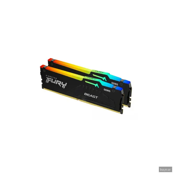 32 GB (2x16GB) DDR5-6000 Kingston FURY Beast Black RGB CL30, AMD EXPO - Svart