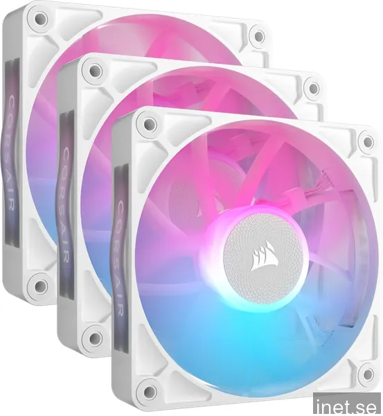 Corsair iCUE LINK RX120 RGB 3-pack - Chassi fläkt - 120mm - Vit med RGB LED - 36 dBA