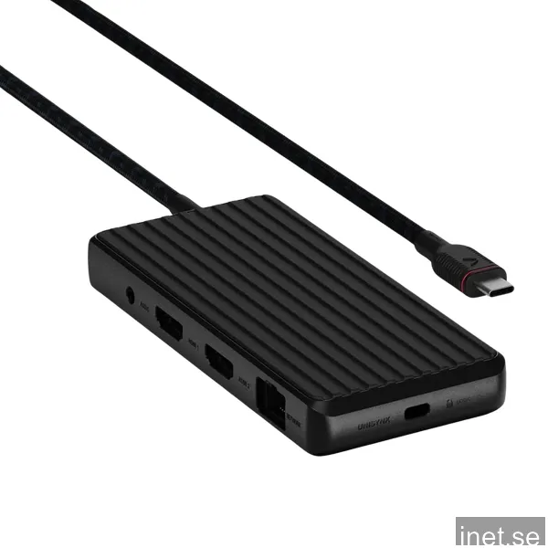 Unisynk 9-portars 4K 100W USB-C-hubb (svart)
