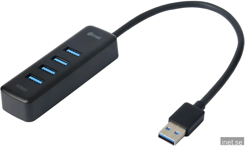 Inet USB 3.1 Hub 4 x USB-A Svart