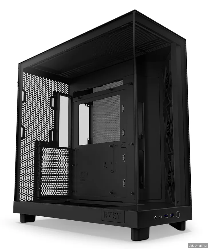NZXT H6 Flow Compact Dual Chamber - Matte Black - Chassi - Miditower - Svart