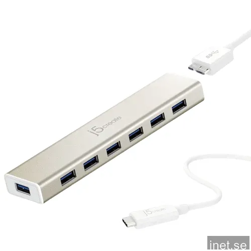 j5create 7-Port USB3.0 Hub USB Hub - USB 3.1 - 7 porte - Gold
