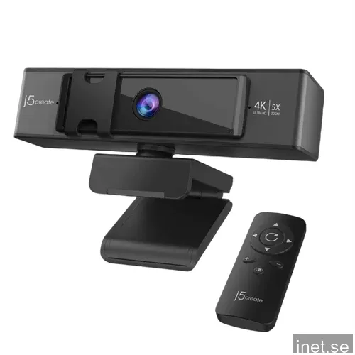 J5Create 4K Ultra HD Webcam 5x Digital Zoom fjärrkontrol