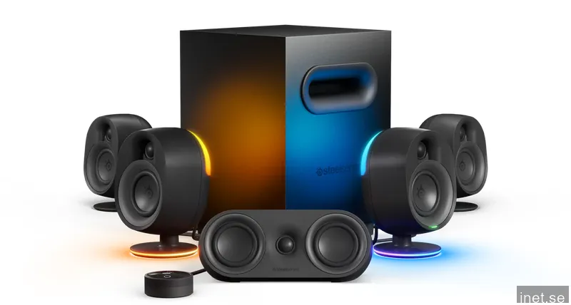 SteelSeries Arena 9 Illuminated 5.1 Gaming Speakers - Svart RGB Bluetooth-Högtalare
