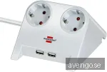 Brennenstuhl Desktop Grenuttag 2xUSB 2xCEE 7/4 uttag Vit