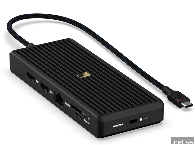 Unisynk 12-portars 8K 100W USB-C hubb (svart)