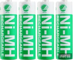DELTACO laddbara AA-batterier, 2500mAh, Svanenmärkt, 4-pack