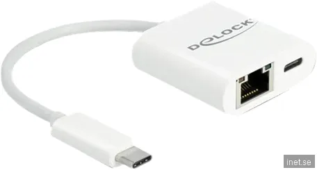 DeLOCK Nätverksadapter - USB-C 3.2 Gen 1 - Gigabit Ethernet x 1 - vit