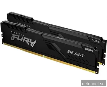 Kingston FURY Beast DDR4-3600 - 16GB - CL17 - Dual Channel (2 pcs) - Intel XMP - Svart