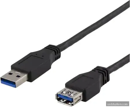 Deltaco USB 3.1 Gen1 Extension cable 2m USBA male>USBA female black