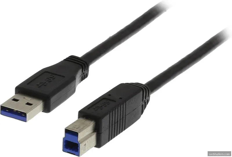 Deltaco USB 3.0 kabel Typ A hane - Typ B ha 2m - Svart
