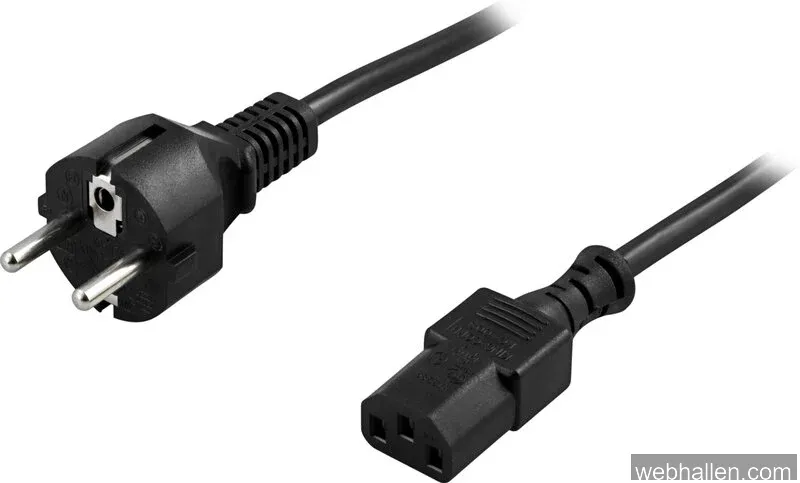 Deltaco Apparatkabel C13 - Svart / 3m