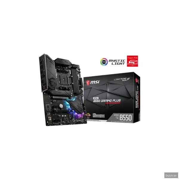 MSI MPG B550 GAMING PLUS Moderkort - AMD B550 - AMD AM4 - DDR4 RAM - ATX