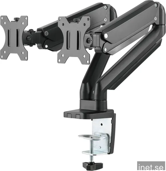 DELTACO ARM-0351 Gasdriven monitorarm för två skärmar