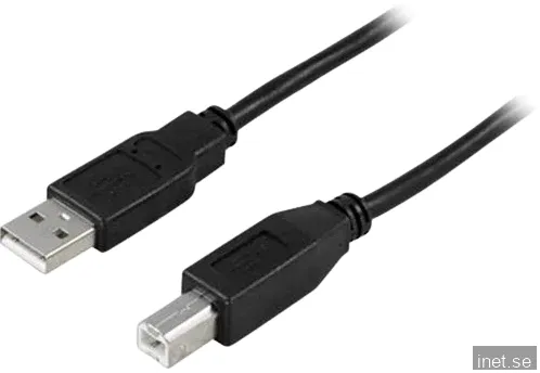 DELTACO USB 2.0 kabel A-B Svart 5m
