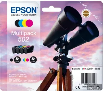 Epson 502 Multipack - 4 pakker - sort gul cyan magenta - original - blækpatron