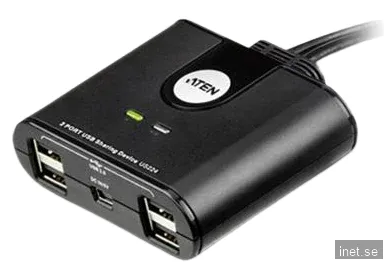Aten US224, manuell 2 x 4 USB 2.0-switch för delning av kringutrustning