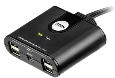 Aten US224, manuell 2 x 4 USB 2.0-switch för delning av kringutrustning