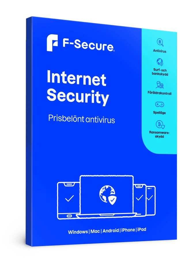 F-Secure Internet Security 1 år, 10 enheter (vid köp av dator)