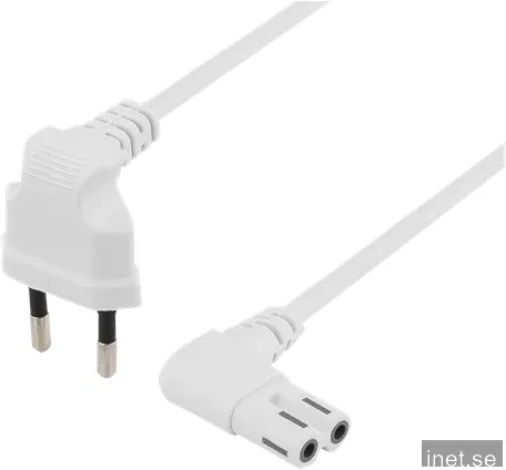 DELTACO Strömkabel C7 Vinklad CEE 7/16 till 2-polig 5 m