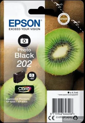 Epson 202 - foto-sort - original - blækpatron