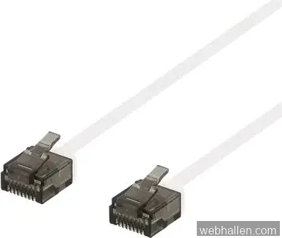 Deltaco UTP Cat6a Nätverkskabel Flat / 3m - Vit