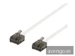 Deltaco UTP Cat6a Nätverkskabel Flat / 2m - Vit