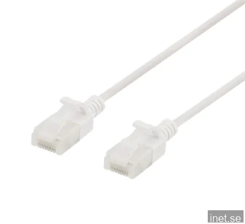 DELTACO TP-kabel Cat6a Tunn Rund U/UTP Vit 0.5 m