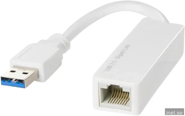 DELTACO Nätverksadapter USB-A 3.0 till RJ45 Vit