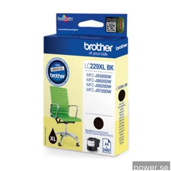 Brother LC229XLBK, Svart, 2400 sidor