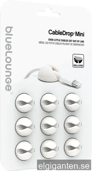 Bluelounge Design CableDrop mini - White - 9-pack