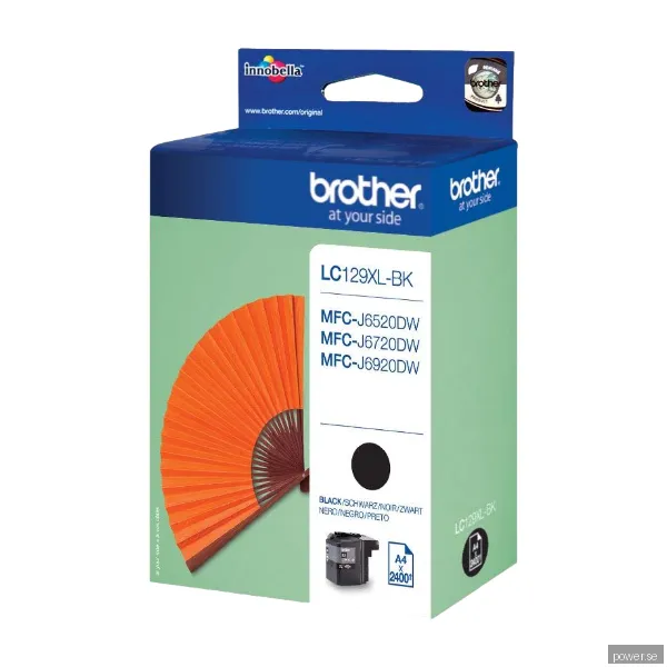 Brother LC129XLBK, Svart, 2400 sidor
