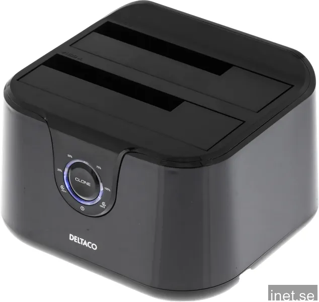 DELTACO HD docka för 2x2.5"/3.5" SATA till USB 3.0