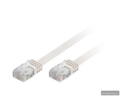Deltaco UTP Nätverkskabel Cat6 5m Platt Vit