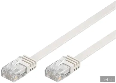 Deltaco UTP Nätverkskabel Cat6 3m Platt Vit