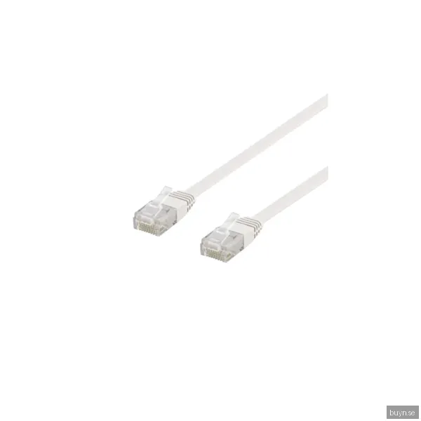 Deltaco UTP Nätverkskabel Cat6 10m Platt Vit