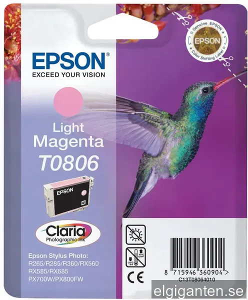 Epson Bläckpatron T0806 Claria Ljus Magenta