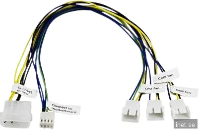 Adapter 1x CPU & 2x Fläktar till moderkortets 4-pin