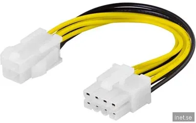 Adapter för Nätaggregat, 4-pin ATX12V till 8-pin EPS12V, 10 cm