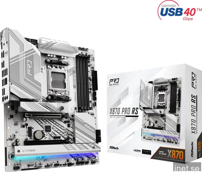 ASRock X870 PRO RS Moderkort - AMD X870 - AMD AM5 - DDR5 RAM - ATX