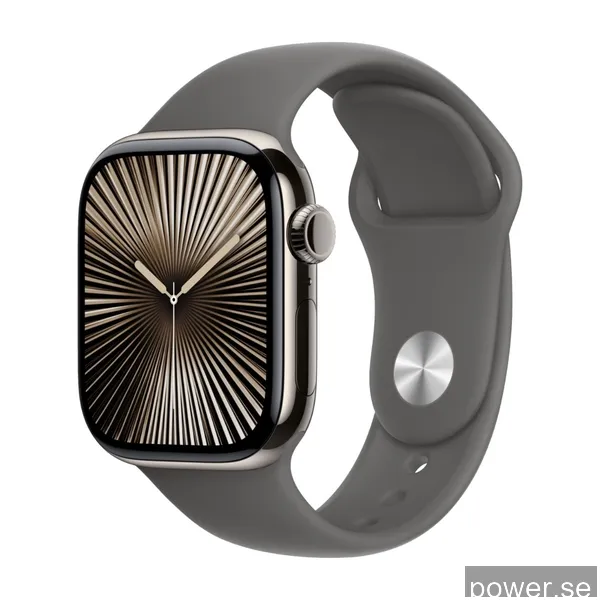 Apple Watch Series 10 GPS + Cell 42 mm naturlig titan, granitgrå sportband - S/M